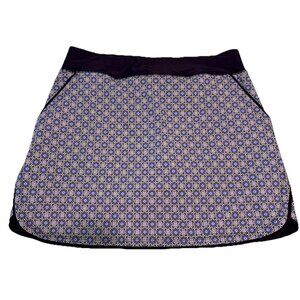 Lands End  Ladies sz 12 Tennis Golf Pickleball skort stretch Pull On  Geometric